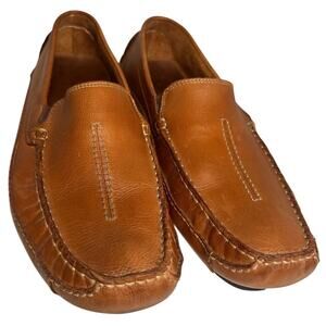 Clarks Driving Loafer Tan Mansell SlipOn Casual Shoes Mocs Mens Sz 10.5 M Preppy